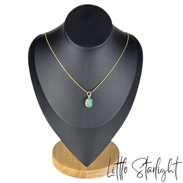 Groene aventurijn faceted hanger