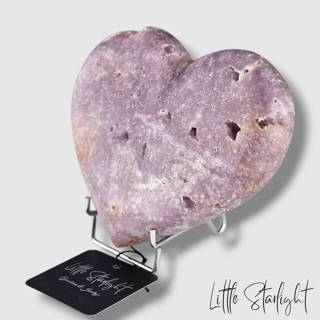Roze amethist hart 