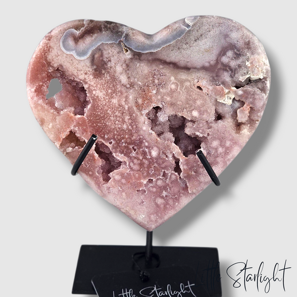 Druzy roze amethist hart 