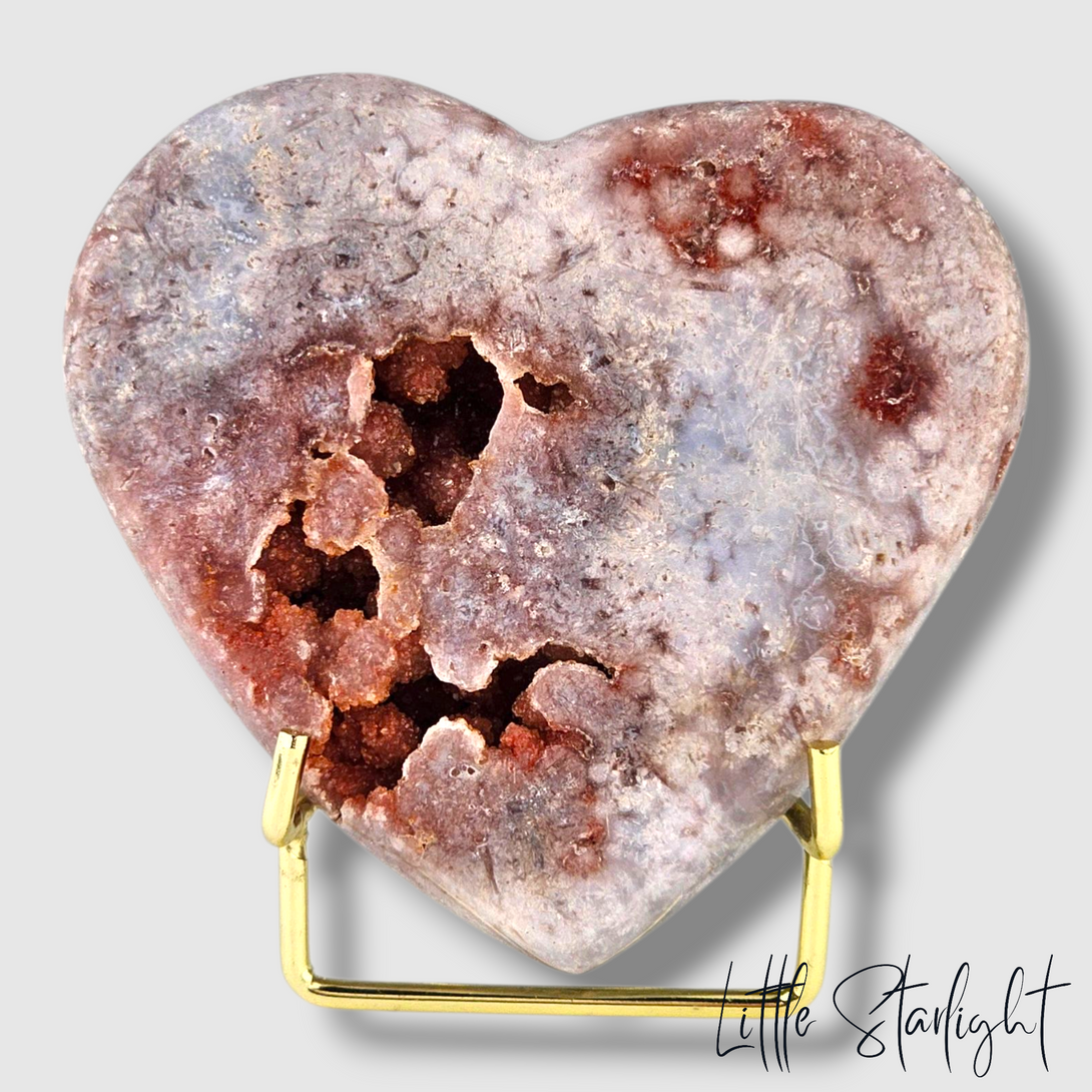 Roze amethist hart op standaard 