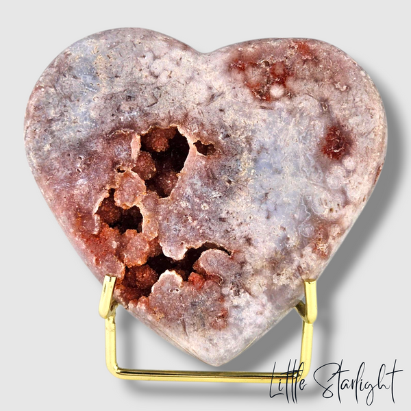 Roze amethist hart op standaard 