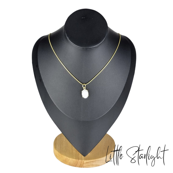 Witte kwarts faceted hanger