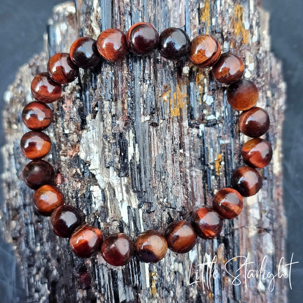 Rode tijgeroog armband